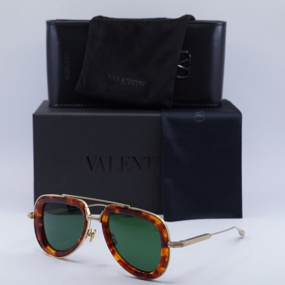 Valentino V-LSTORY VLS-129C Sunglasses - Honey Havana/Green - Picture 1 of 10